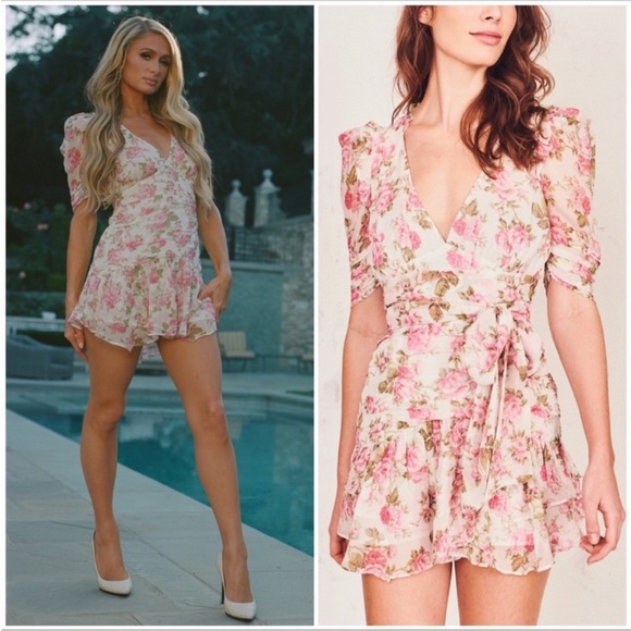 LoveShackFancy Arlo Mini Dress Rose print. Size 8. - Picture 3 of 13